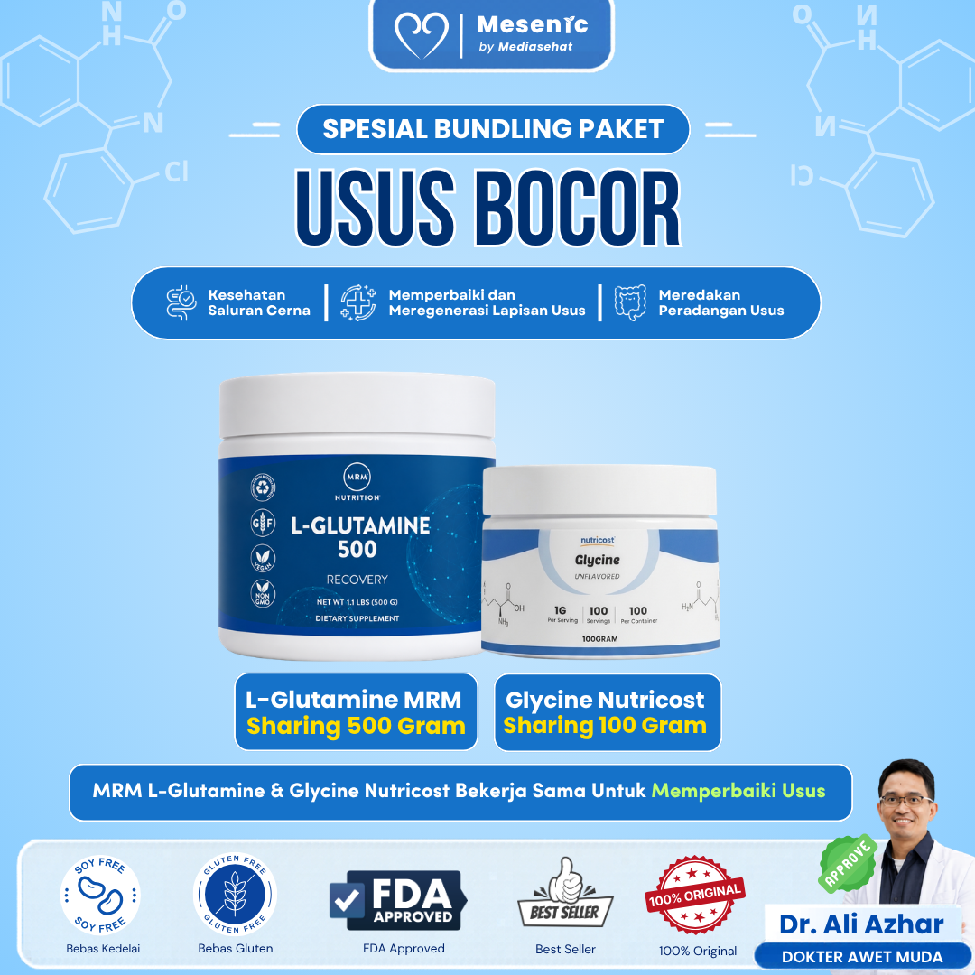 Paket Bundling Usus Bocor – Glycine + L-Glutamine untuk Perbaikan Usus Bocor