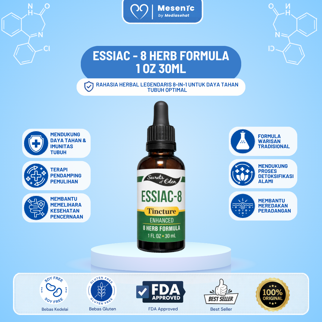 ESSIAC-8 by Secrets of Eden – Enhanced 8 Herb Formula Tincture (30ml)