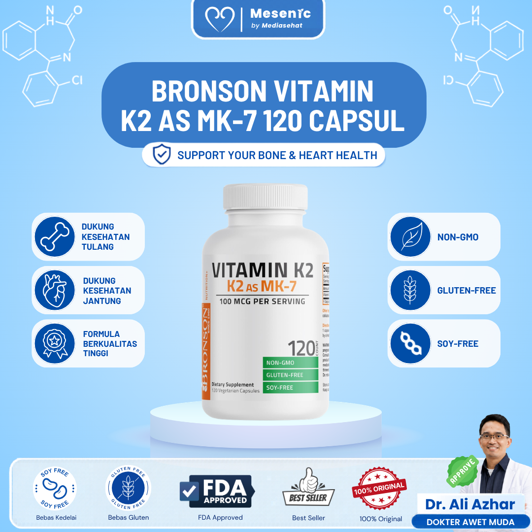 Bronson Vitamin K2 as MK-7 Menaquinone 100 mcg