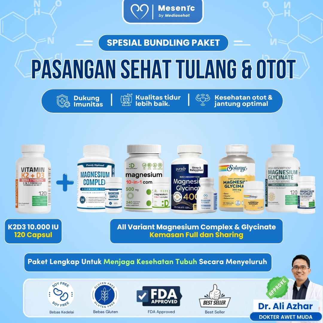 Paket Bundling Hemat K2+D3 dan Magnesium - Pasangan Sehat Tulang & Otot