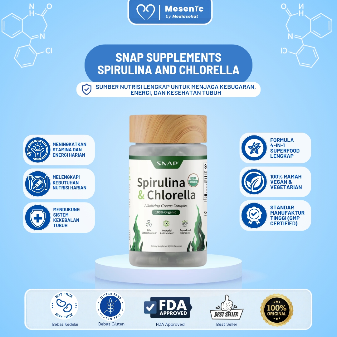 SNAP Supplements USDA Organic Spirulina dan Chlorella
