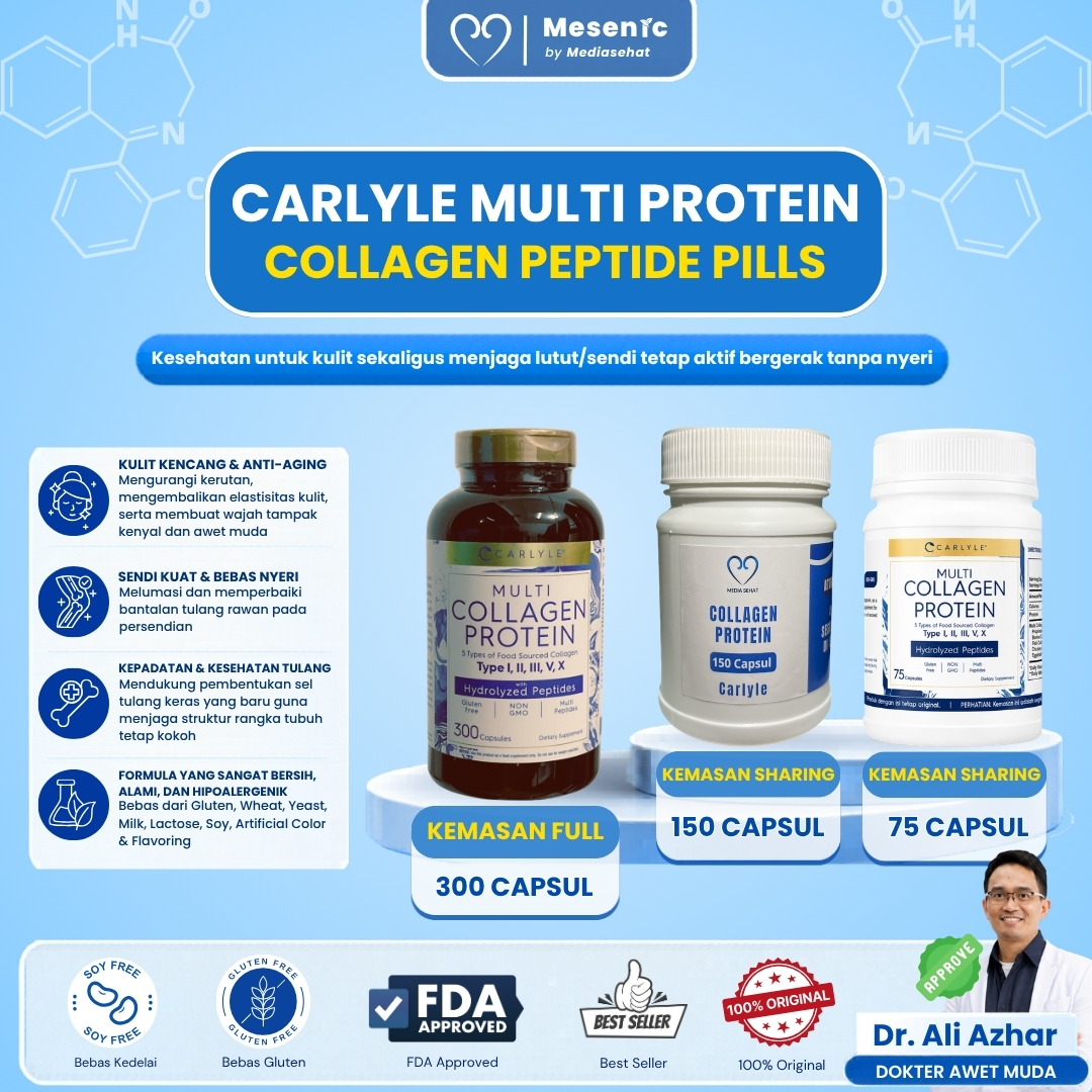 Carlyle Multi Collagen Protein Capsules 2000mg -  Collagen Peptide Pills Type I, II, III, V, X