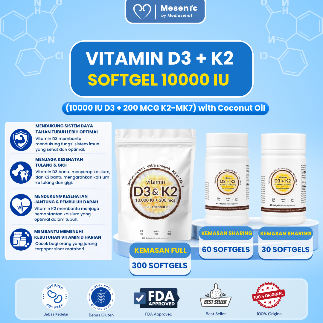 Micro ingredients Vitamin D3+K2 Softgels Extra Strength 10,000 IU 200mcg
