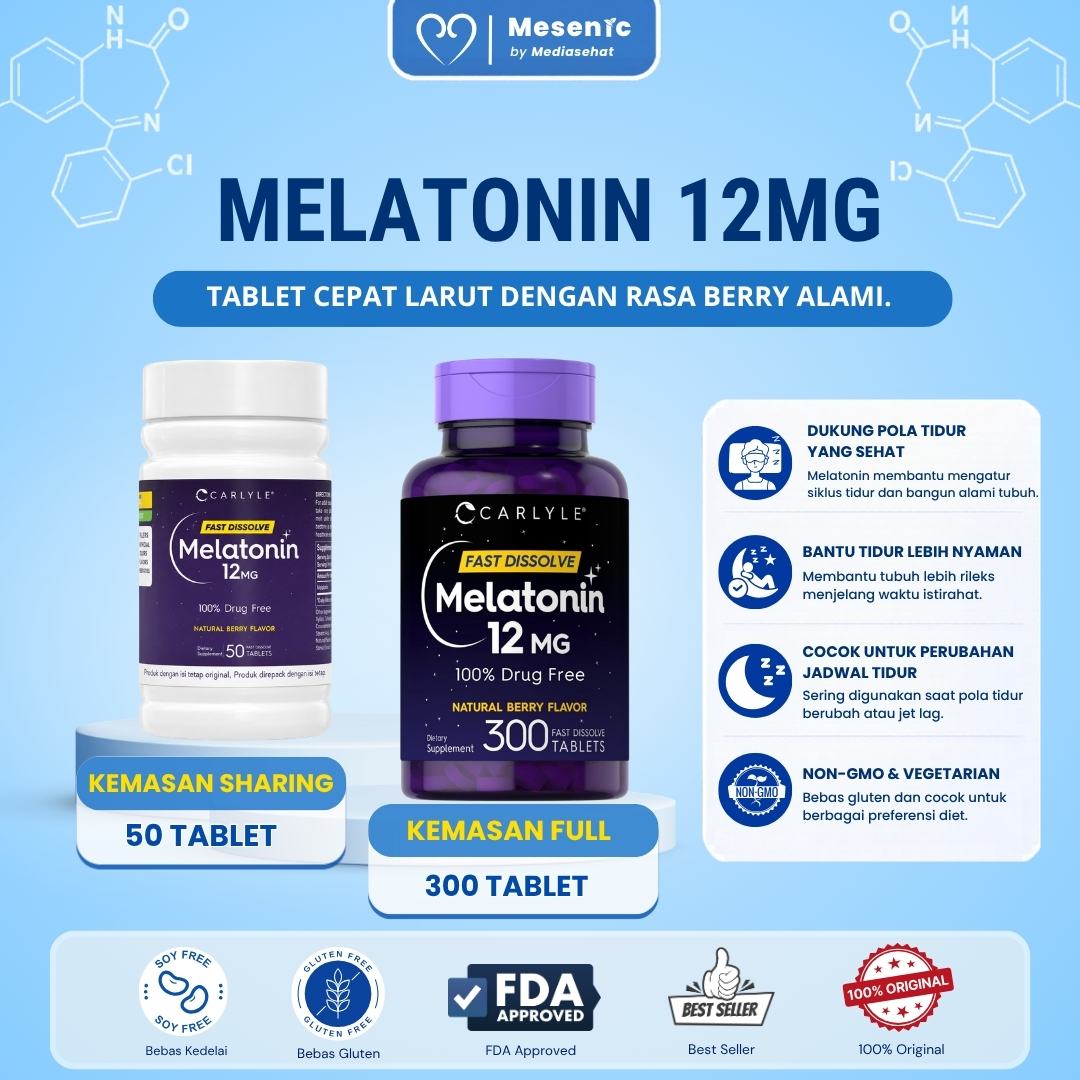 Carlyle Melatonin Fast Dissolve 12 mg - Non GMO, Gluten Free