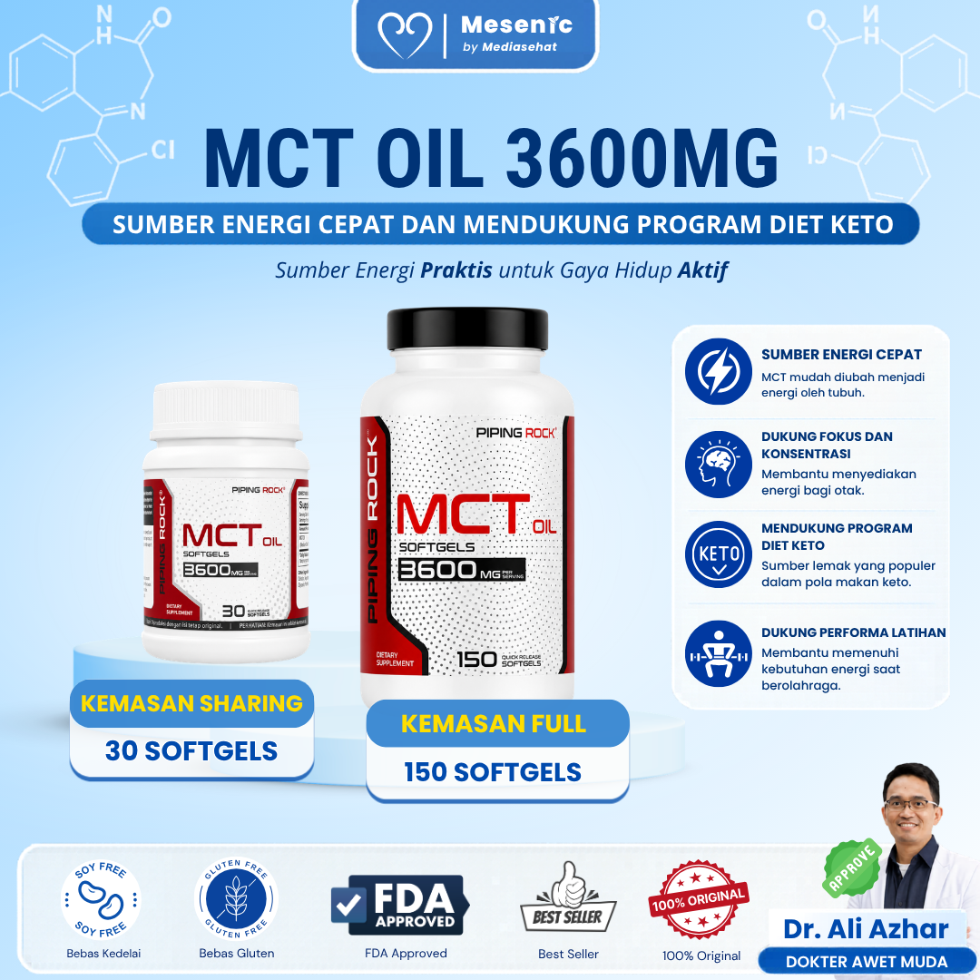 Piping Rock MCT Oil Softgels | Dukung Energi & Diet Keto