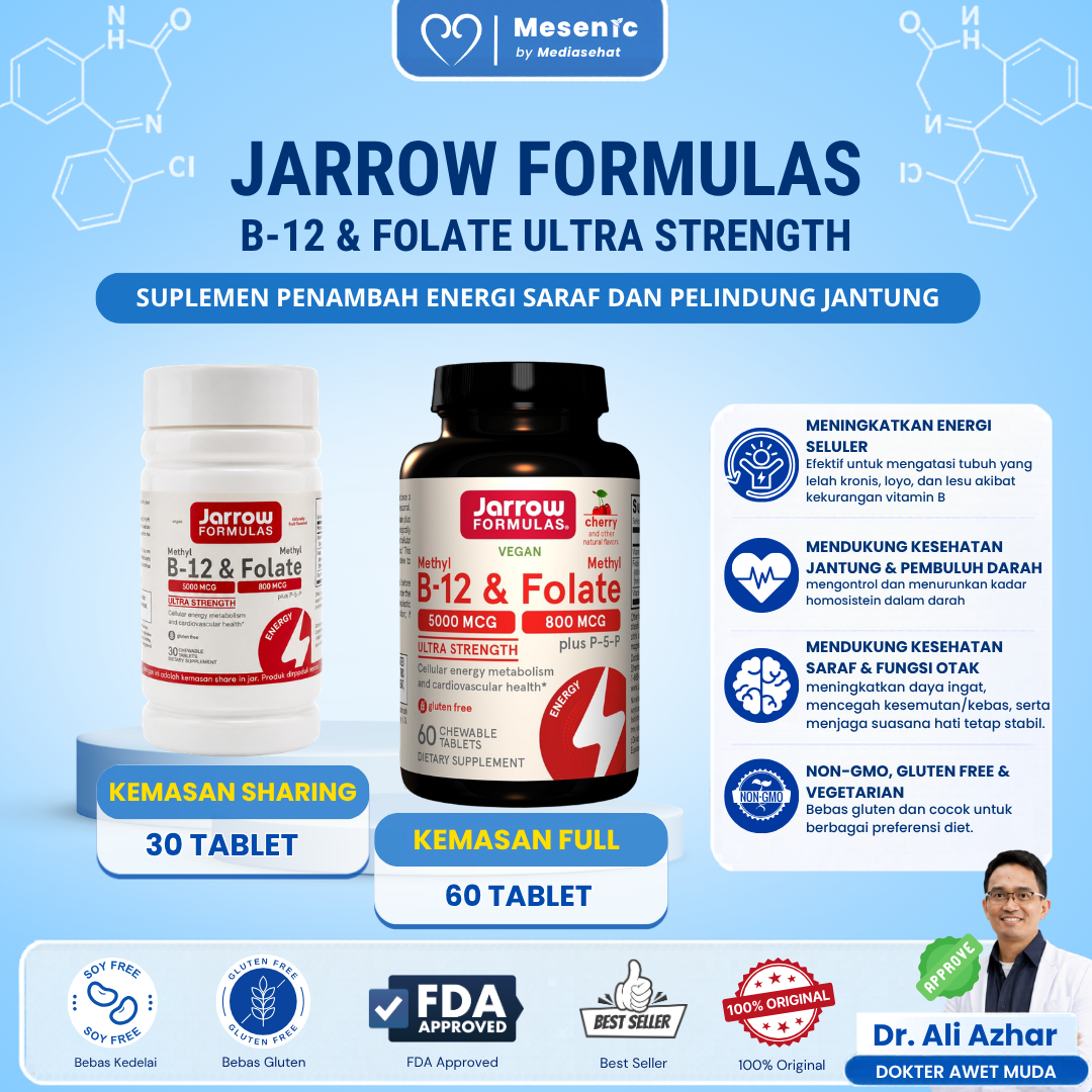 Jarrow formulas Methyl B-12 5000 mcg & Methyl Folate 800 mcg Ultra Strength